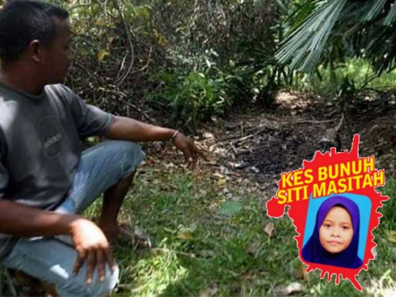 Lokasi mayat Siti Masitah (gambar kecil) ditemui selepas 11 hari hilang.