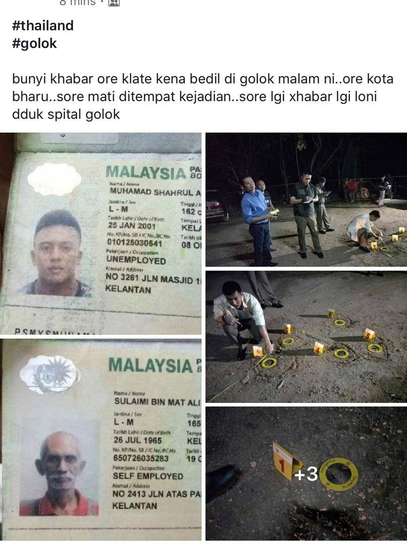 
Gambar kejadian tembakan yang meragut nyawa seorang rakyat Malaysia turut tular di laman sosial.