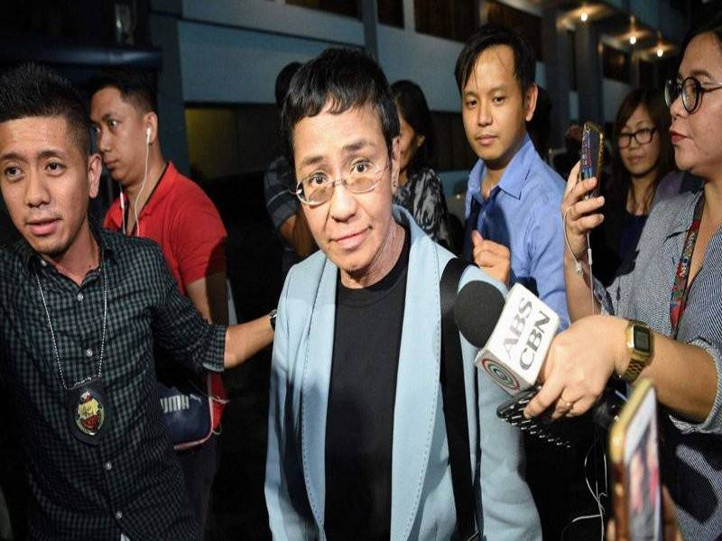 CEO Rappler Maria Ressa, ditahan atas tuduhan melakukan fitnah siber. - Foto AFP