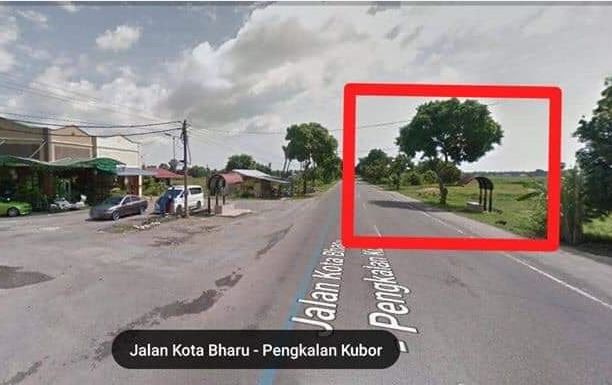 
Lokasi kejadian mangsa dicekik dan mulut disumbat pasir ketika menunggu bas ke sekolah