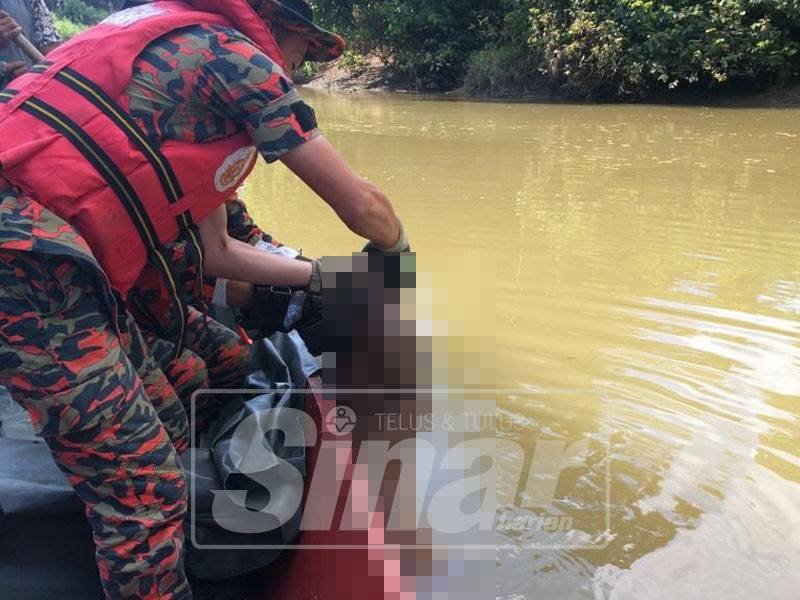 Mayat lelaki dijumpai dalam keadaan separuh badan di Sungai Ladang, Sime Darby, Kampung Segaliud, Batu 34, Sandakan hari ini