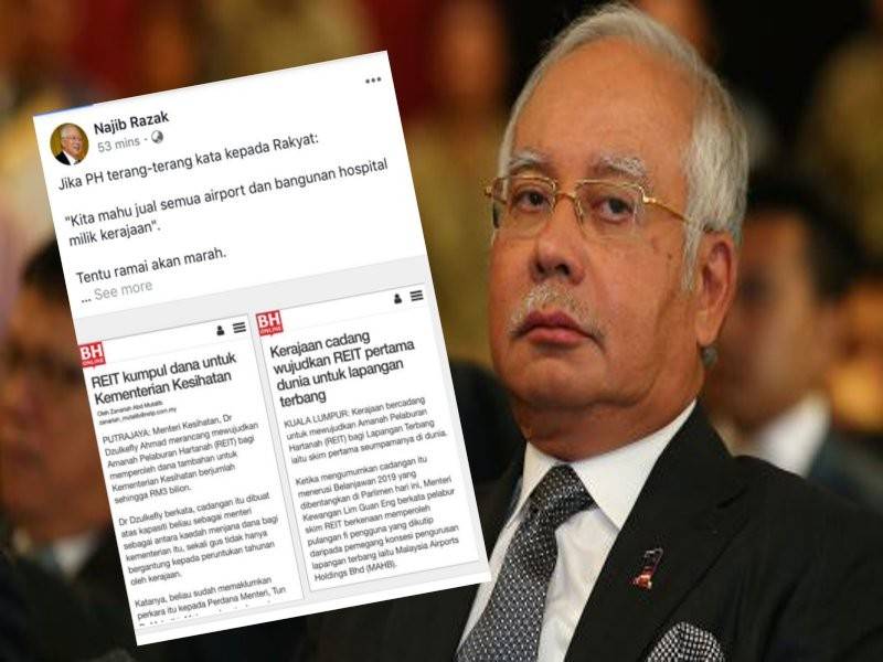 Hantaran yang dimuat naik Najib di laman sosial Facebook miliknya.