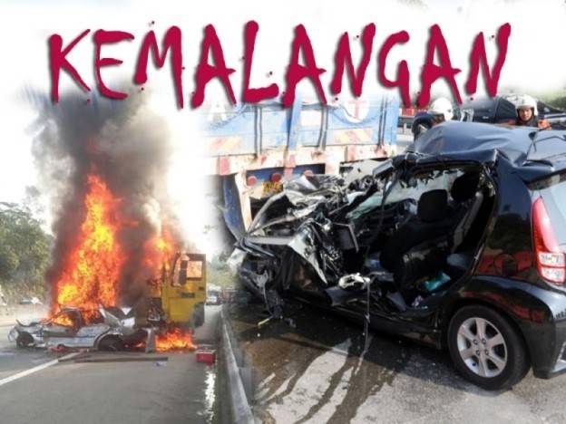 Pemandu cedera, lori tangki minyak terbakar