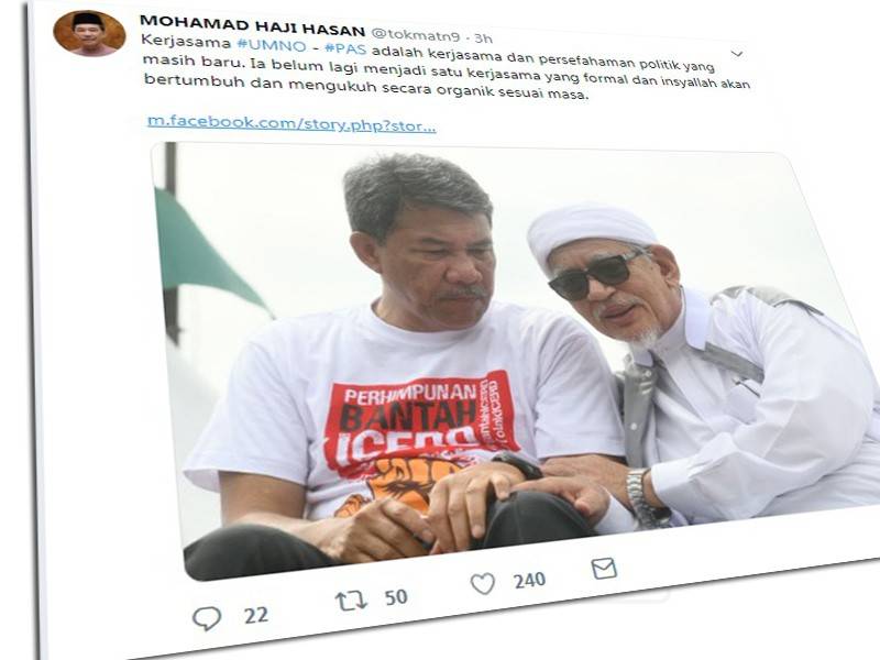 Mohamad berkongsi gambar bersama Presiden Pas, Datuk Seri Abdul Hadi Awang.