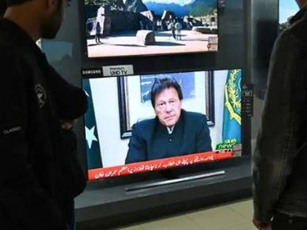 Imran Khan ketika berucap sempena pembebasan Abhinandan.