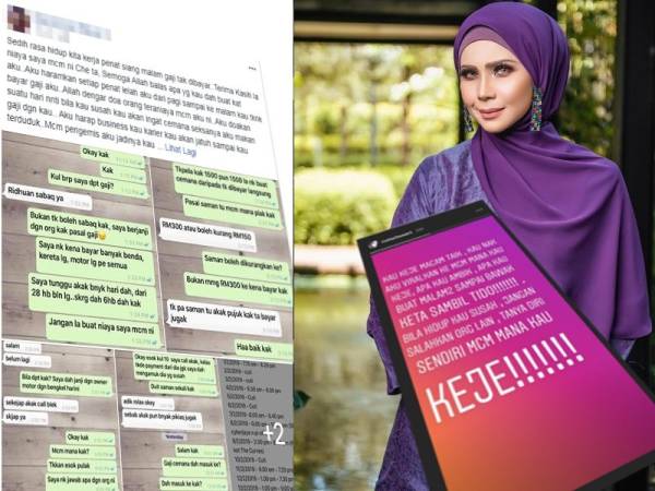 Paparan skrin Facebook individu yang didakwa sebagai bekas pemandu Che Ta (kiri) dan kenyataan Rozita Che Wan.
