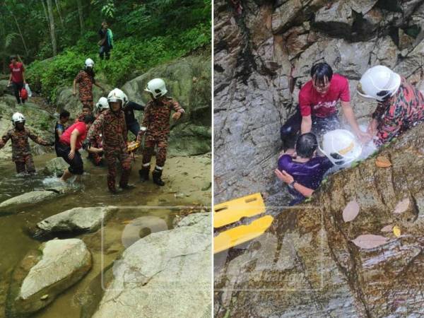 Penuntut Usim Terjatuh Di Air Terjun