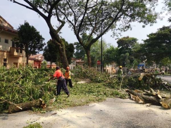 Perbadanan Putrajaya sedang menjalankan kerja-kerja pembersihan di beberapa kawasan terlibat. Foto: Perbadanan Putrajaya