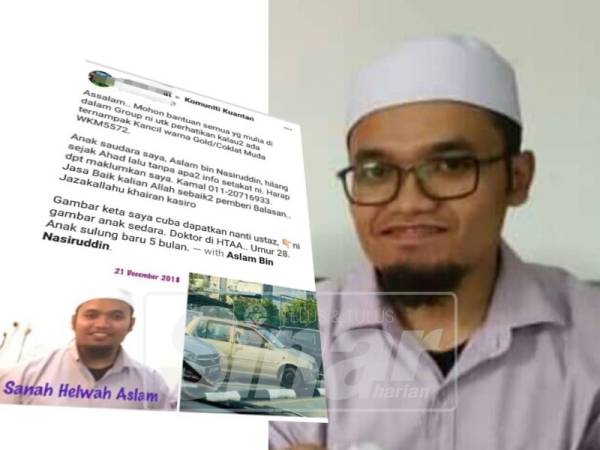 Usaha mengesan Aslam turut menggunakan saluran media sosial