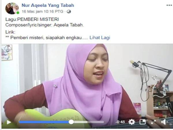 Gambar yang dikongsikan Nur Aqeela di laman Facebook Nur Aqeela Yang Tabah.