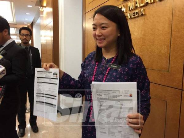 Hannah ketika ditemui di lobi Parlimen, hari ini.