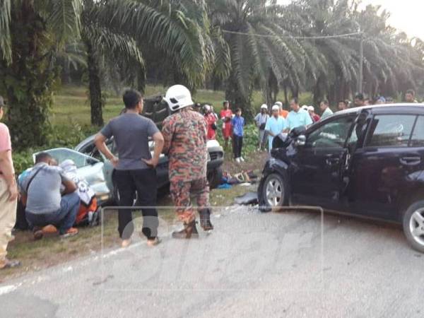 Keadaan kenderaan yang terlibat kemalangan sehingga menyebabkan tiga pelajar tersebut maut.