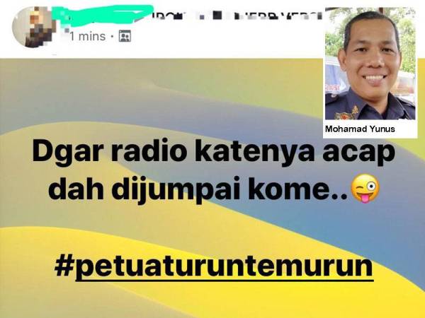 Salah satu kenyataan palsu tular di media sosial berhubung kehilangan Mohammad Ashraf.