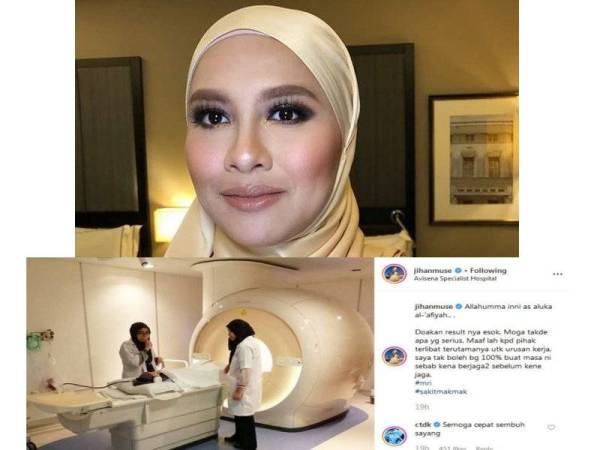 Paparan skrin gambar yang dimuat naik Jihan di laman sosial Instagram, miliknya.