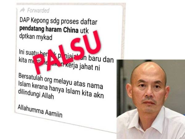 Kenyataan palsu yang ditularkan di media sosial (Gambar kecil: Lim Lip Eng)