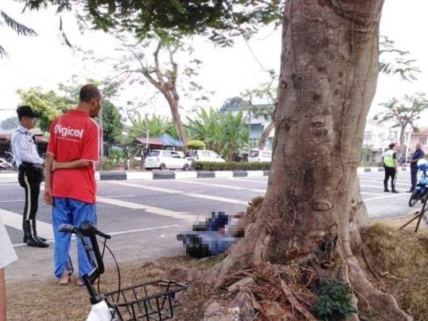 Gambar di lokasi kejadian yang dikongsi orang ramai di laman sosial.