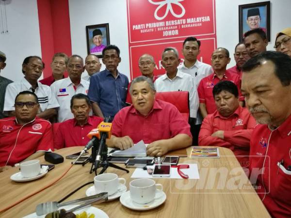 Md Nasir mengumumkan sokongan Bersatu Johor kepada Dr Sahruddin sebagai menteri besar di negeri ini, hari ini.