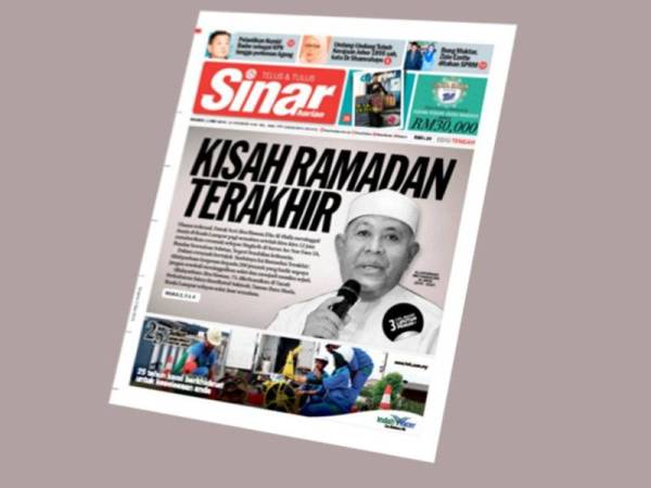 Laporan muka depan akhbar Sinar Harian, semalam.