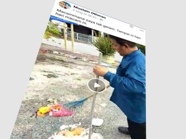 Ahmad Mustain memuat naik status dan video di Facebook beliau, semalam.