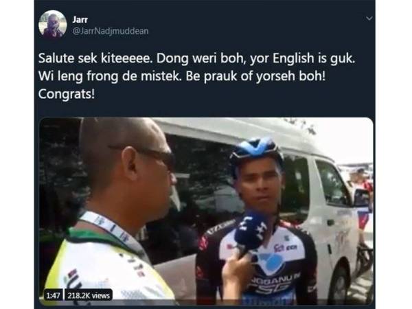 Mohd Harrif ditemu ramah oleh wartawan EuroSport pada April lalu.