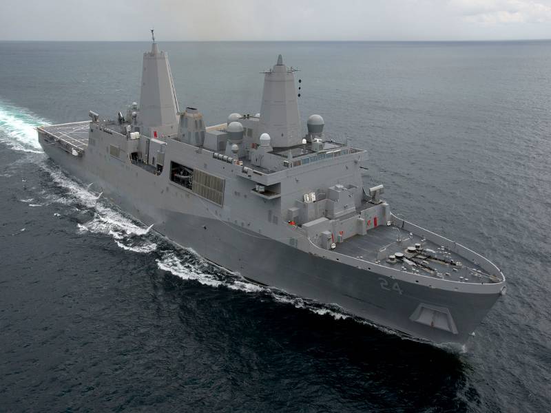 USS Arlington yang membawa kenderaan amfibia bakal menyertai USS Abrahan Lincoln di Teluk.
