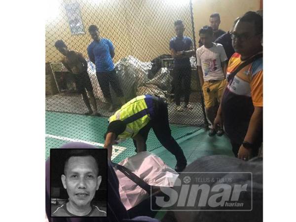 Semasa kejadian di gelanggang futsal tersebut. Gambar kecil: Mohd Ezani