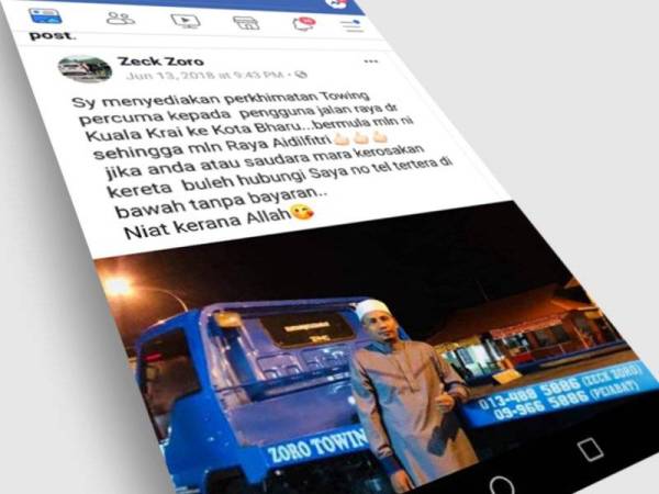 Status di laman sosial Mohd Zafran tahun lalu kembali dikongsi pengguna laman sosial sejak semalam.