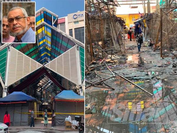 Peniaga Bazar Melayu Moden Jalan Masjid India akan dipindahkan sementara ke lokasi yang akan ditetapkan atas faktor keselamatan. Gambar kecil: Khalid