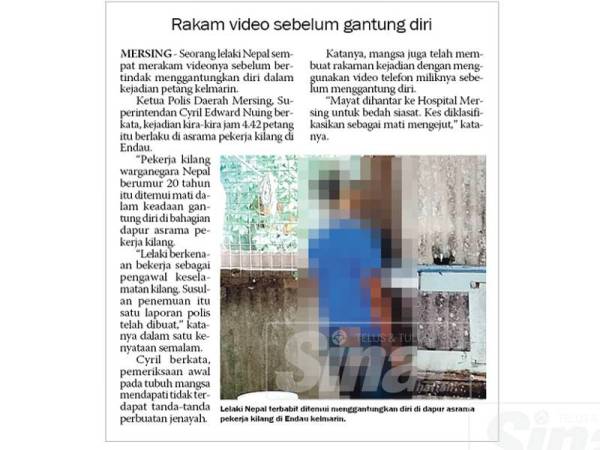 Laporan Sinar Harian 8 Mei lalu.