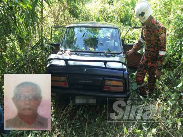 Anggota bomba mengeluarkan mangsa dari kenderaan. Gambar kecil:Abdul Gani Maknor 