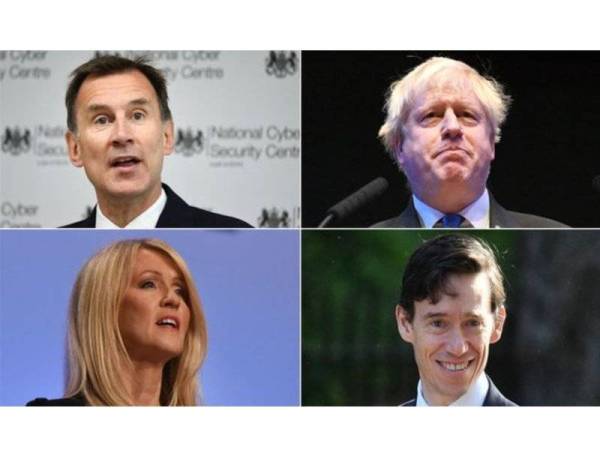 Jeremy Hunt, Boris Johnson, Rory Stewart dan Esther McVey mengesahkan hasrat untuk bertanding jawatan Perdana Menteri Britain.