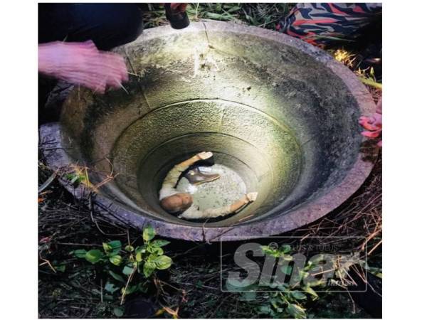 Keadaan mangsa yang ditemui terjatuh dalam perigi.