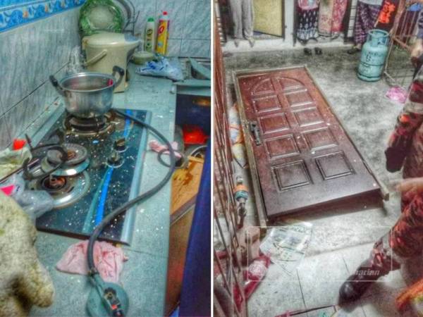 Keadaan dapur mangsa dalam kejadian letupan di Rumah Pangsa Seri Pauh, Bukit Mertajam.