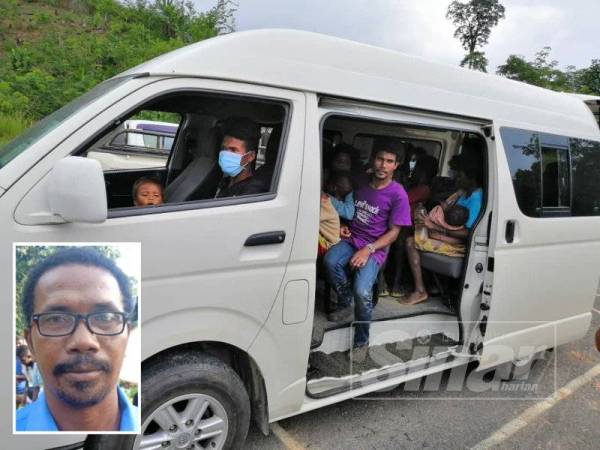 Penduduk dibawa ke klinik dengan menaiki van milik Jakoa. (Gambar kecil: Raina)