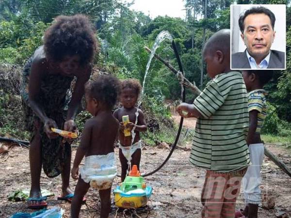 Keadaan orang asli yang dipindahkan di penempatan baharu setelah kawasan lama tidak selamat didiami. Gambar kecil: Husam Musa