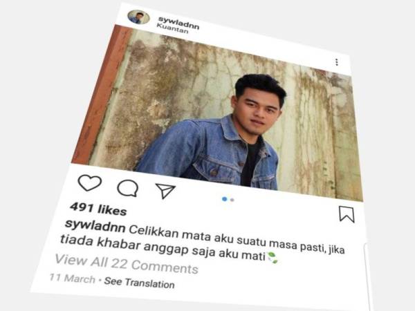 Muat naik status tentang 'mati' di Instagram sebelum maut