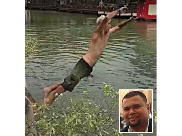 Video berdurasi 12 saat itu dimuat naik oleh individu di laman sosial Facebook dan seterusnya menjadi tular sejak petang semalam. Gambar kecil: Azlan Abidin