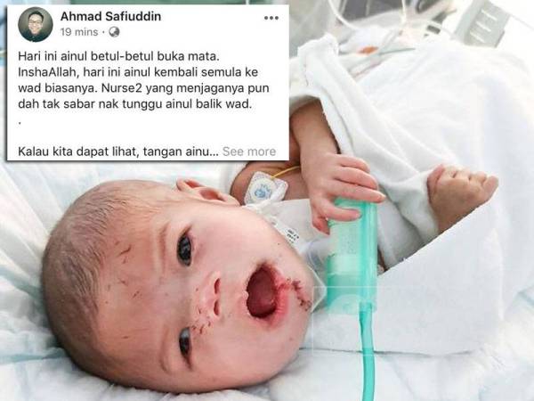 Paparan skrin status bergambar bapa Ainul Mardhiah di laman sosial Facebook miliknya. 