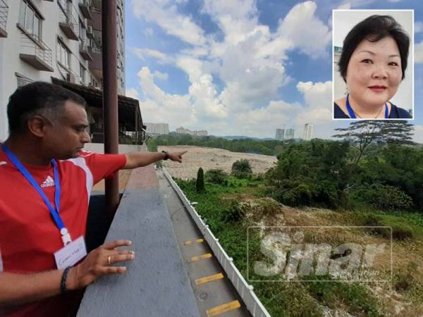 Penduduk menunjukkan lokasi tapak pembuangan sampah secara haram. Gambar kecil: Vanessa