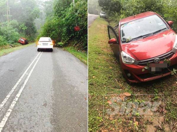 Keadaan kereta yang terbabit dalam kemalangan tersebut hari ini.