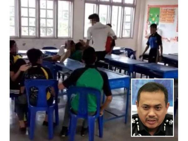 Rakaman video tular yang menunjukkan seorang pelajar dipercayai tingkatan empat sedang membuli juniornya di sebuah sekolah menengah di Setiu. Gambar kecil: Aidi Ismail