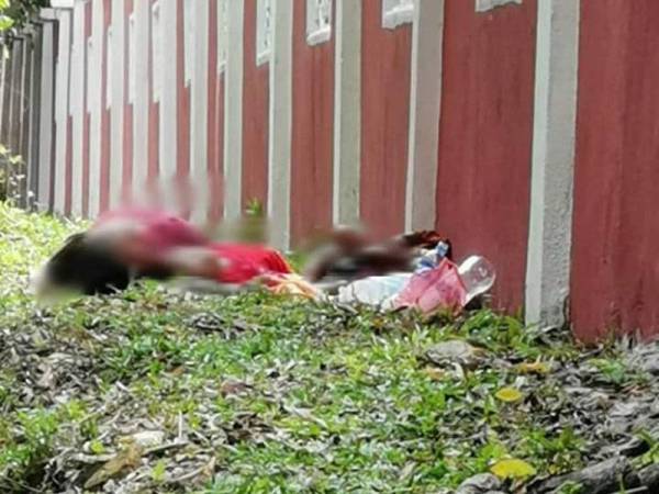 Anak-anak kepada wanita tersebut yang didapati tidur beralaskan rumput ketika ditemui - FOTO IHSAN FB LEMBAGA ZAKAT SELANGOR