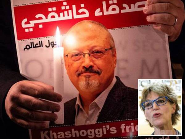 Mayat Khashoggi masih tidak ditemukan hingga kini. Gambar kecil: Agnes Callamard