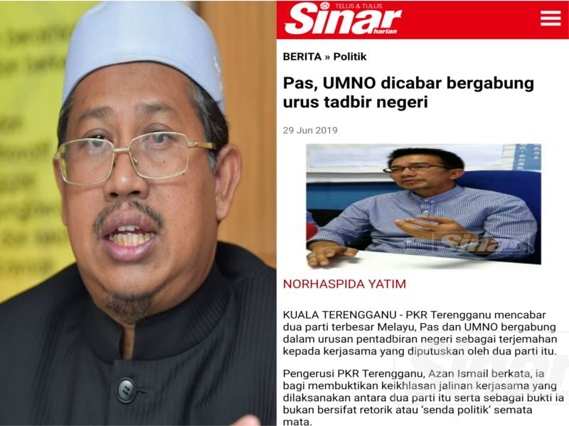 PKR Terengganu mencabar negeri dibawah pentadbiran Pas dan UMNO memulangkan semula kerusi yang dimenangi untuk pembahagian yang lebih adil. Gambar (kiri) Mohd Nor Hamzah.