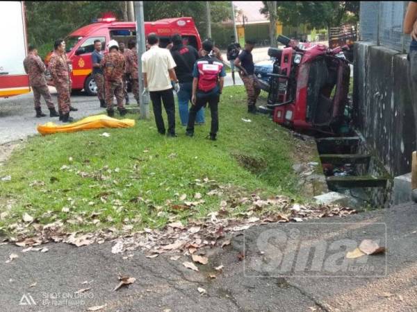 Keadaan lori yang dipandu mangsa