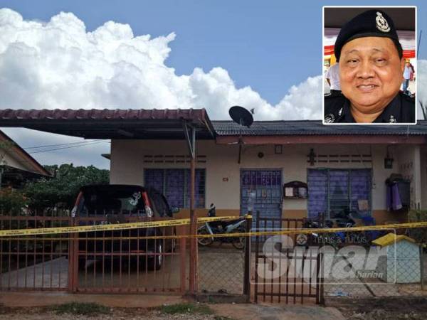 Mangsa disamun di rumah kedainya di kilang kelapa sawit Jeram Padang. - Gambar kecil: Muhd Nurhishamuddin