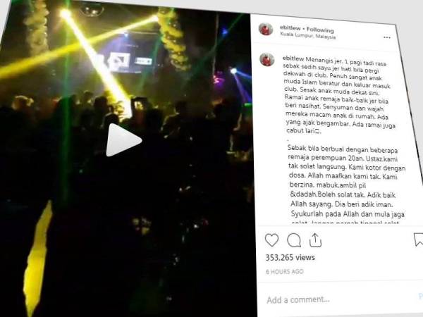 Menangis Ustaz Ebit Lew Lihat Ramai Anak Muda Membanjiri Kelab Malam