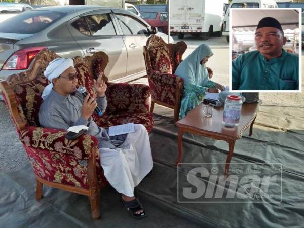 Tazkirah di Pasar Borong Dusun Nyior disampaikan penceramah bebas yang diundang setiap minggu. (Gambar kecil, Shafie).