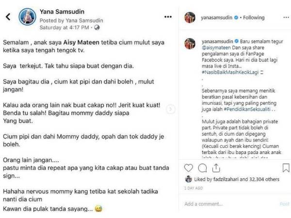 Fadzil Yana Tak Ajar Anak Cium Mulut