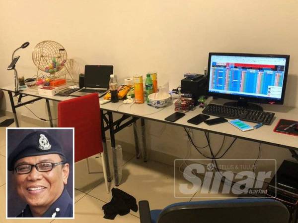 Antara barangan yang dirampas hasil serbuan di sebuah unit kondominium mewah petang semalam. Gambar kecil: Ruslan Khalid